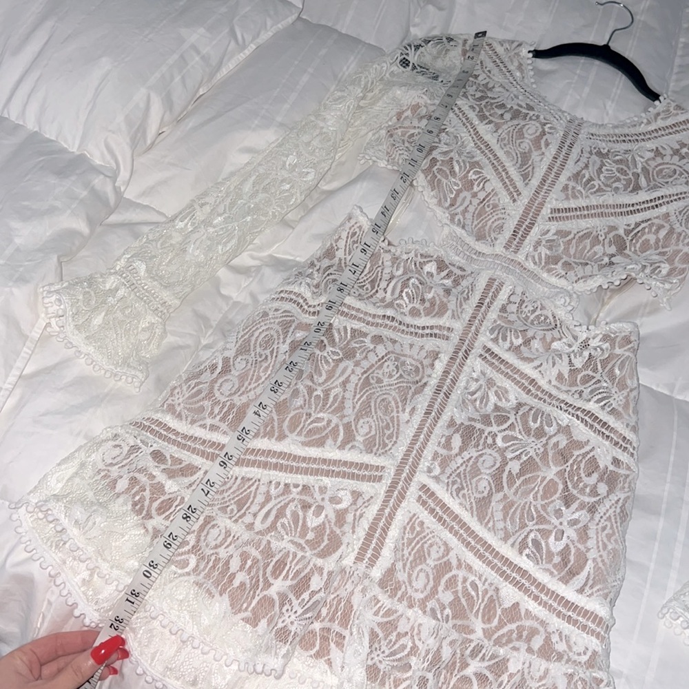 For Love & Lemons Emerie Cutout Lace Dress in White, size small - Picture 9 of 12